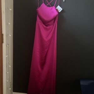 Amsale FUSCIA GORGEOUS Halter A-Line Gown for formal events